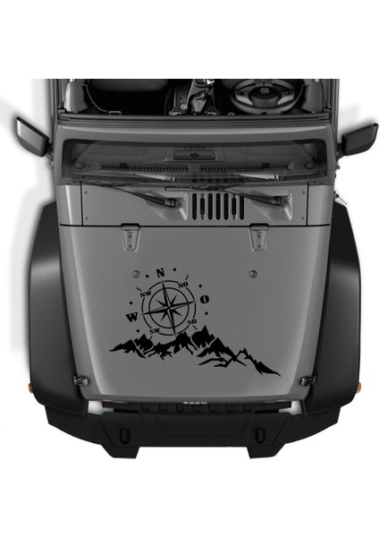 35X65 cm Vinil Oto Çıkartması Gül Navigasyon Araba Sticker Off-Road Pusula Totem Dağ Pusula Hood Araba Kapı Etiket Siyah (Yurt Dışından) indirimleri