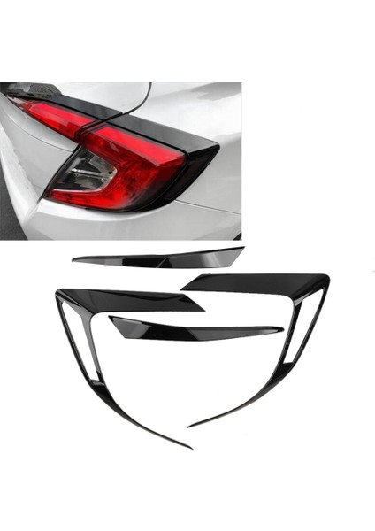 4 Adet/takım Parlak Siyah Kuyruk Arka Işık Lambası Kapağı Trim Abs Honda Civic Için Fit 10TH Sedan 2016 -2020 Yedek (Yurt Dışından) fiyatları
