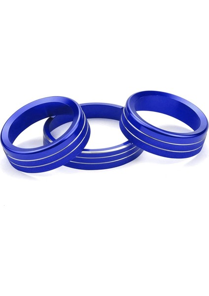 2015-2021 Ford Mustang Için Gösterge Paneli Düğmeleri Trim Halkası Ses Far Anahtarları Ayar Düğmesi Kontrol Düğmesi Kapağı, Mavi 3 Adet (Yurt Dışından)