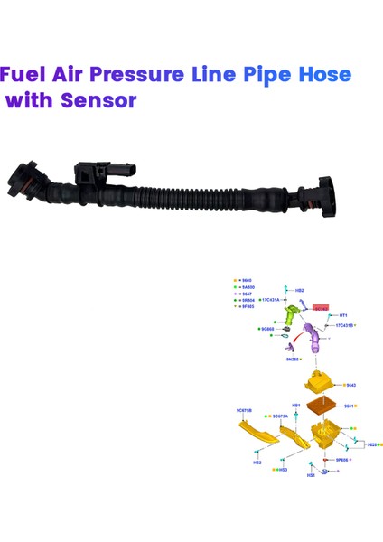Araba Gaz Yakıt Hava Basınç Hattı Boru Hortumu W/ Sensör EJ7E-6758-ACPL Ford Focus St 2.0l 2015-2018EJ7E-6758-AC (Yurt Dışından) fiyatları