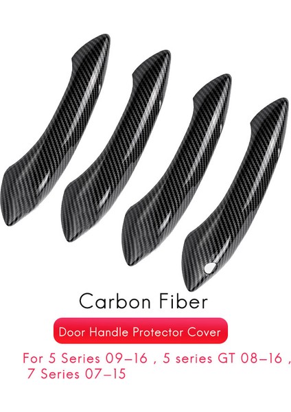 Abs Karbon Fiber Dış Dış Kapı Kolu Koruyucu Kapak Trim-Bmw 5 6 7 Serisi F07 F10 F11 F06 F12 F13 F01 F02 (Yurt Dışından)