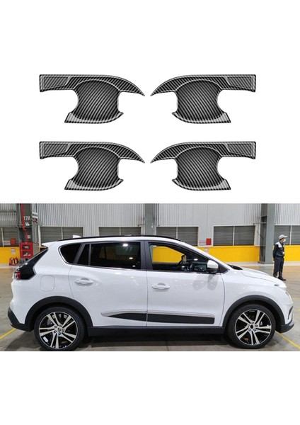 Vinfast E34 VF-E34 2021-2023 Araba Kapı Kolu Kase Kapağı Trim Çerçeve Kapı Kolu Dekoratif Çıkartmalar Karbon Fiber (Yurt Dışından) modelleri