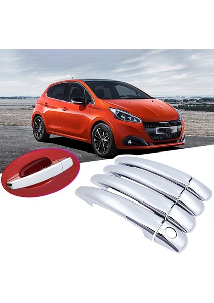 Peugeot 208 2012-2018 Için Luxuriou Krom Dış Kapı Kulp Kılıfı Araba Aksesuarları Çıkartmalar Trim Seti (Yurt Dışından) modelleri