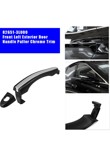 82651-3L000 Ön Sol Dış Kapı Kolu Hyundai Azera 2006-2011 Için Dış Kapı Çektirme Kolu Krom Trim 826513L000 (Yurt Dışından)