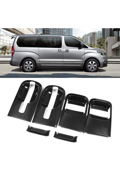 6 Adet/takım Araba Abs Karbon Fiber Kapı Kolu Kase Kapağı Hyundai Grand Starex Için H1 I800 2018-2020 Araba Aksesuarları (Yurt Dışından) modelleri