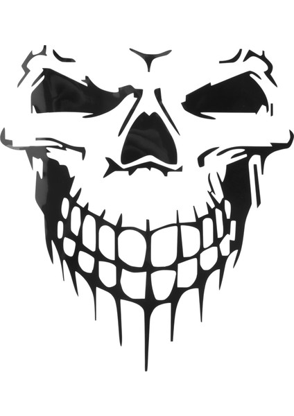 Araba Plakası Araba Dövme Kafatası Iskeleti Büyük Dekoratif Çıkartma (Siyah) (Yurt Dışından)