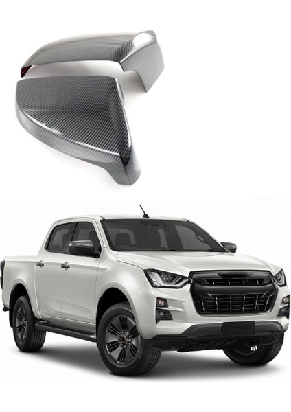 Isuzu D-Max Dmax 2021 2022 2023 Abs Karbon Fiber Dikiz Aynası Kapağı Trim Yan Kapı Aynası Sticker Araba Aksesuarları (Yurt Dışından)