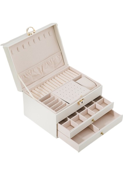Çok Fonksiyonlu Mücevher Kutusu Büyük 3 Katlı Düzenleyici (Yurt Dışından)