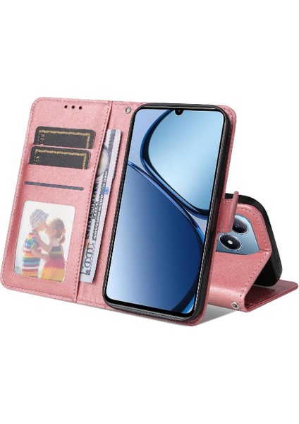 Realme C61 Basit Iş Pu Deri Manyetik Kapaklı Cüzdan Telefon Kılıfı Kart Tutuculu Koruma Kılıfı (Yurt Dışından) indirimleri