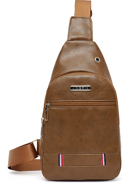 Göğüs Çantası Basit Erkek Rahat Trend Omuz Çantası Diyagonal Çapraz Erkek Çantaları USB Şarj Sırt Çantaları (Yurt Dışından)