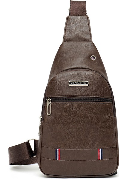 Göğüs Çantası Basit Erkek Rahat Trend Omuz Çantası Diyagonal Çapraz Erkek Çantaları USB Şarj Sırt Çantaları (Yurt Dışından)