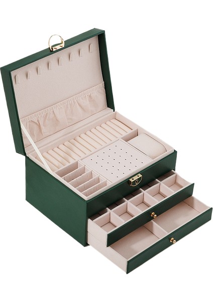 Çok Fonksiyonlu Mücevher Kutusu Büyük 3 Katlı Düzenleyici (Yurt Dışından)
