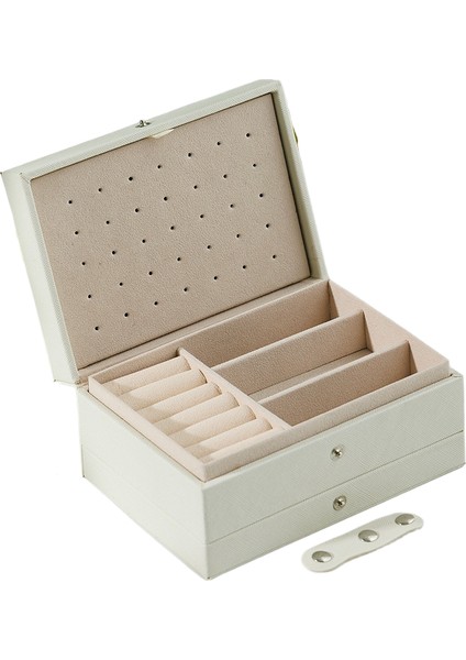 Taşınabilir Küçük Mücevher Kutusu Üç Katlı Mücevher Düzenleyici Mücevher Kutuları (Yurt Dışından)