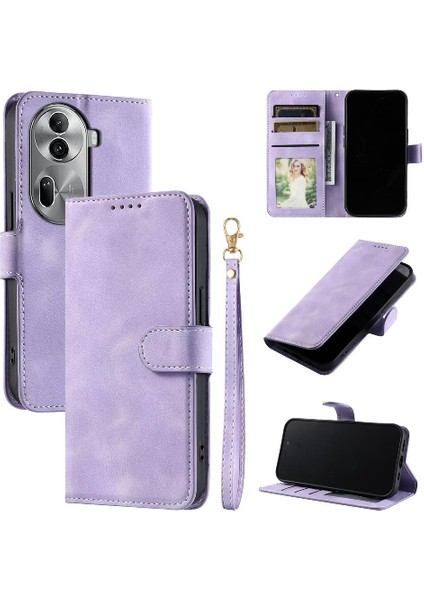 Oppo Oppo 11 Pro 5g Için Flip Case Kickstand Bilek Kayışı Manyetik Pu Cüzdan (Yurt Dışından)
