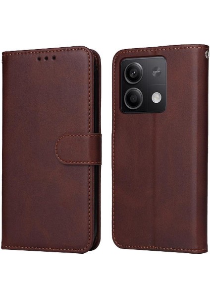 Xiaomi Redmi Note 13 5g Basit Iş Pu Deri Manyetik Kapaklı Cüzdan Telefon Kılıfı Kart Tutuculu Koruma Kılıfı (Yurt Dışından)