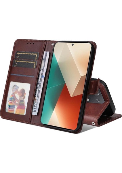 Xiaomi Redmi Note 13 5g Basit Iş Pu Deri Manyetik Kapaklı Cüzdan Telefon Kılıfı Kart Tutuculu Koruma Kılıfı (Yurt Dışından) indirimleri