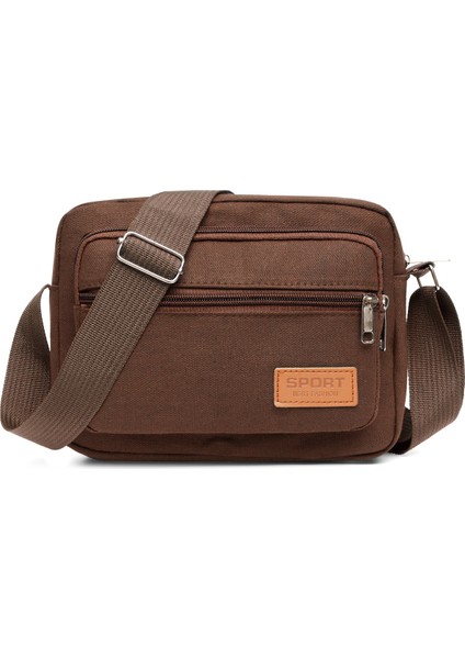 Yeni Kanvas Omuz Çantası Erkek Crossbody Iş Alma Cüzdanı Unisex (Yurt Dışından)