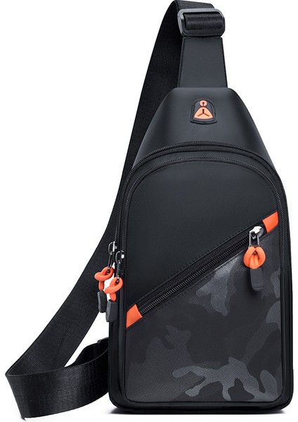 Erkek Göğüs Çantası Basit Moda Taşınabilir Eğlence Omuz Çantası Trend Kişilik Niş Tasarım Crossbody Çanta (Yurt Dışından)