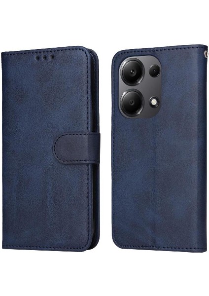Xiaomi Poco M6 Pro 4g Basit Iş Pu Deri Manyetik Kapaklı Cüzdan Telefon Kılıfı Kart Tutuculu Koruma Kılıfı (Yurt Dışından)