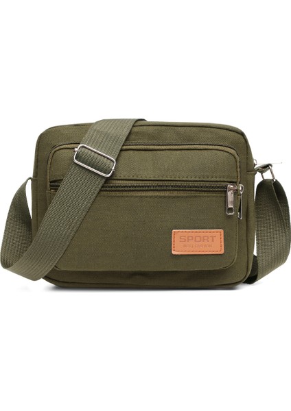 Yeni Kanvas Omuz Çantası Erkek Crossbody Iş Alma Cüzdanı Unisex (Yurt Dışından)