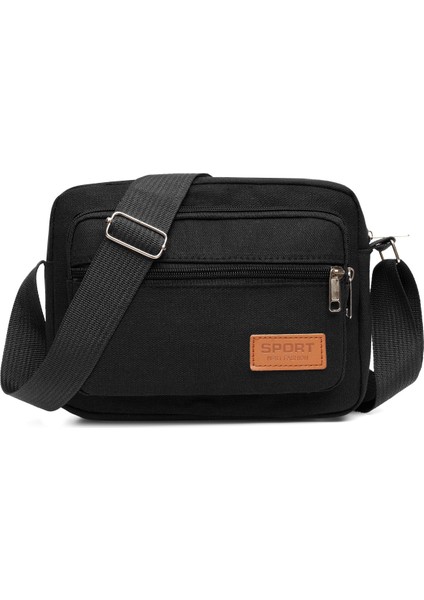 Yeni Kanvas Omuz Çantası Erkek Crossbody Iş Alma Cüzdanı Unisex (Yurt Dışından)