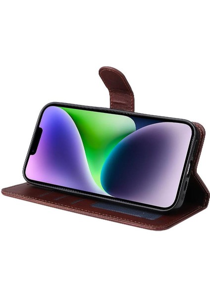 iPhone 15 Plus Basit Iş Pu Deri Manyetik Kapaklı Cüzdan Telefon Kılıfı Kart Tutuculu Koruma Kılıfı (Yurt Dışından) fiyatları
