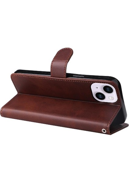 iPhone 15 Plus Basit Iş Pu Deri Manyetik Kapaklı Cüzdan Telefon Kılıfı Kart Tutuculu Koruma Kılıfı (Yurt Dışından) modelleri