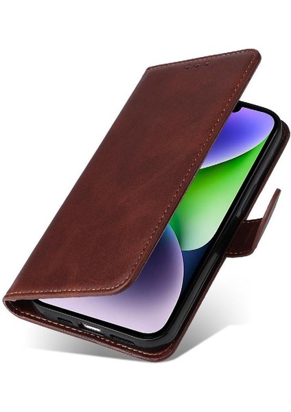 iPhone 15 Plus Basit Iş Pu Deri Manyetik Kapaklı Cüzdan Telefon Kılıfı Kart Tutuculu Koruma Kılıfı (Yurt Dışından) fırsatları