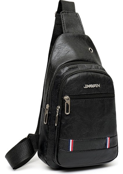 Göğüs Çantası Basit Erkek Rahat Trend Omuz Çantası Diyagonal Çapraz Erkek Çantaları USB Şarj Sırt Çantaları (Yurt Dışından)