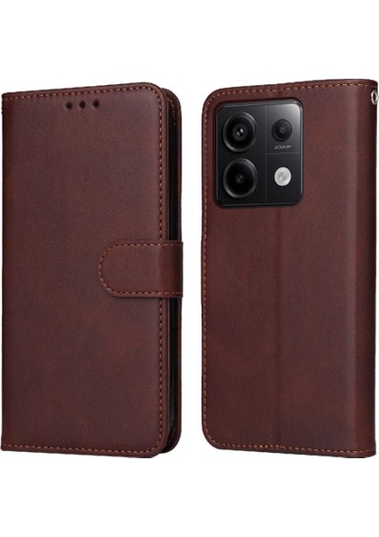 Xiaomi Redmi Note 13 Pro 5g Basit Iş Pu Deri Manyetik Kapaklı Cüzdan Telefon Kılıfı Kart Tutuculu Koruma Kılıfı (Yurt Dışından)