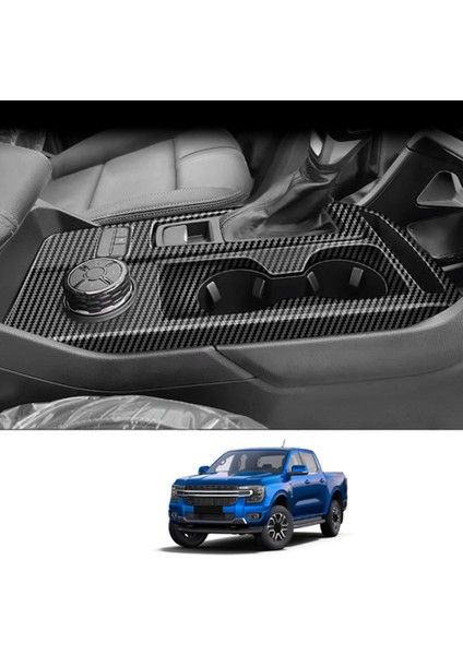 Araba Karbon Fiber Stil Araba Kontrol Vites Paneli Trim Ford Ranger 2023+ Için Su Bardağı Tutucu Ayar Kapağı (Yurt Dışından)