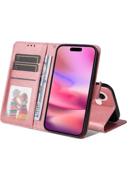 iPhone 16 Plus Basit Iş Pu Deri Manyetik Kapaklı Cüzdan Telefon Kılıfı Kart Tutuculu Koruma Kılıfı (Yurt Dışından) indirimleri