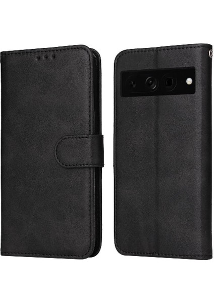 Google Pixel 7 Pro Basit Iş Pu Deri Manyetik Kapaklı Cüzdan Telefon Kılıfı Kart Tutuculu Koruma Kılıfı (Yurt Dışından)