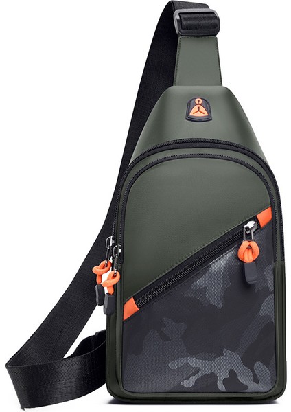 Erkek Göğüs Çantası Basit Moda Taşınabilir Eğlence Omuz Çantası Trend Kişilik Niş Tasarım Crossbody Çanta (Yurt Dışından)