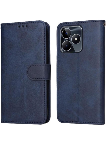 Realme Note 50 4g Basit Iş Pu Deri Manyetik Kapaklı Cüzdan Telefon Kılıfı Kart Tutuculu Koruma Kılıfı (Yurt Dışından)