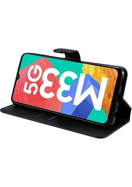 Samsung Galaxy M33 5g Basit Iş Pu Deri Manyetik Kapaklı Cüzdan Telefon Kılıfı Kart Tutuculu Koruma Kılıfı (Yurt Dışından) modelleri