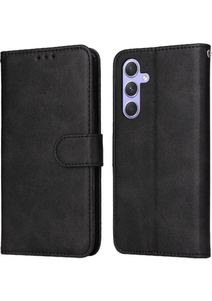 Samsung Galaxy M54 5g Basit Iş Pu Deri Manyetik Kapaklı Cüzdan Telefon Kılıfı Kart Tutuculu Koruma Kılıfı (Yurt Dışından)
