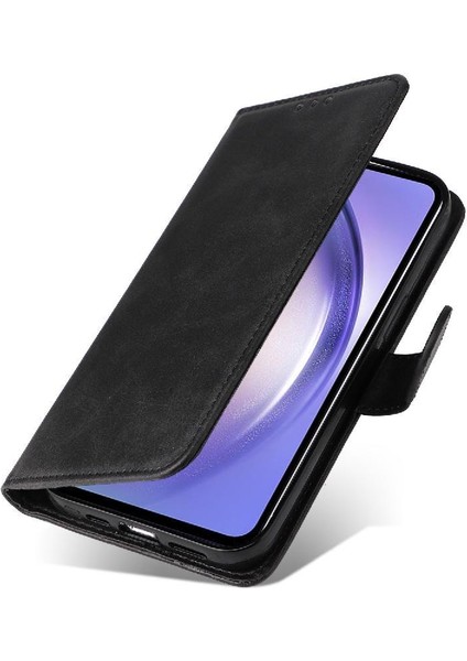 Samsung Galaxy M54 5g Basit Iş Pu Deri Manyetik Kapaklı Cüzdan Telefon Kılıfı Kart Tutuculu Koruma Kılıfı (Yurt Dışından)