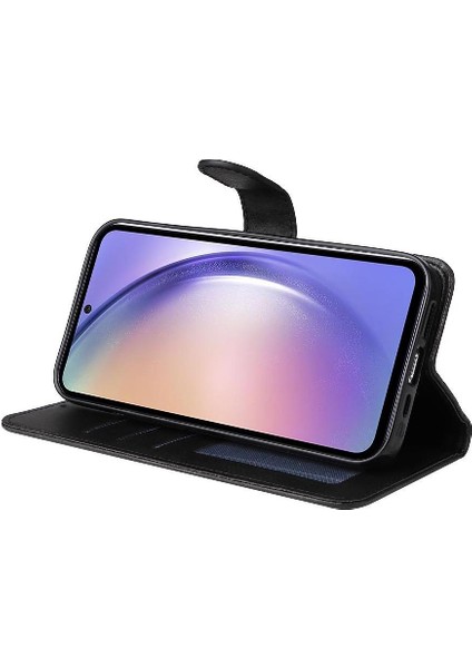 Samsung Galaxy M54 5g Basit Iş Pu Deri Manyetik Kapaklı Cüzdan Telefon Kılıfı Kart Tutuculu Koruma Kılıfı (Yurt Dışından)