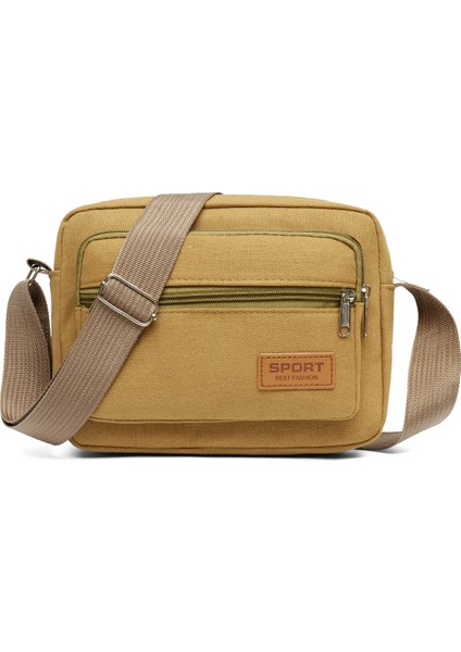 Yeni Kanvas Omuz Çantası Erkek Crossbody Iş Alma Cüzdanı Unisex (Yurt Dışından)