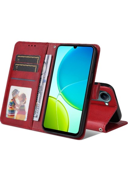 Vivo Y04 Basit Iş Pu Deri Manyetik Kapaklı Cüzdan Telefon Kılıfı Kart Tutuculu Koruma Kılıfı (Yurt Dışından) indirimleri