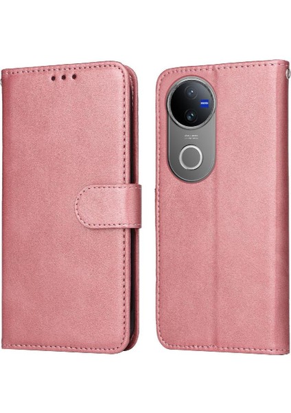 Vivo V50 Basit Iş Pu Deri Manyetik Kapaklı Cüzdan Telefon Kılıfı Kart Tutuculu Koruma Kılıfı (Yurt Dışından)