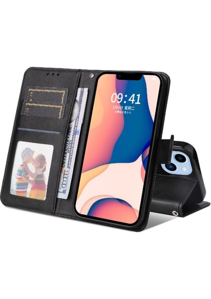 iPhone 14 Plus Basit Iş Pu Deri Manyetik Kapaklı Cüzdan Telefon Kılıfı Kart Tutuculu Koruma Kılıfı (Yurt Dışından) indirimleri