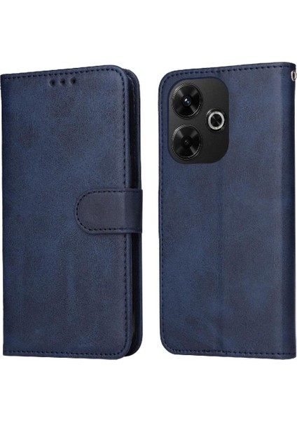 Xiaomi Poco M6 4g Basit Iş Pu Deri Manyetik Kapaklı Cüzdan Telefon Kılıfı Kart Tutuculu Koruma Kılıfı (Yurt Dışından)