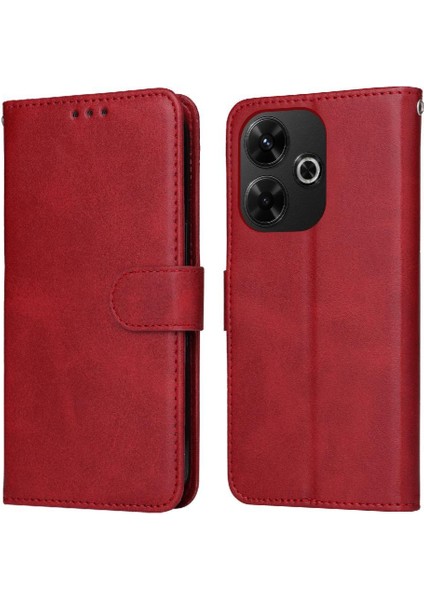 Xiaomi Poco M6 4g Basit Iş Pu Deri Manyetik Kapaklı Cüzdan Telefon Kılıfı Kart Tutuculu Koruma Kılıfı (Yurt Dışından)