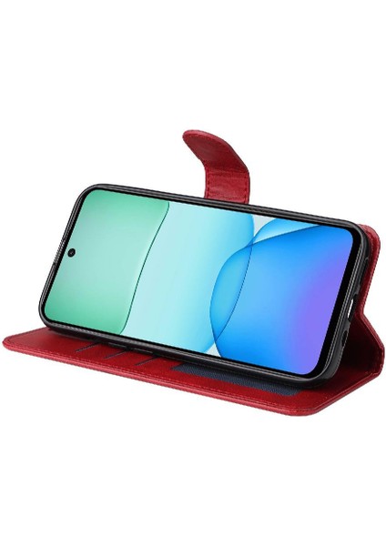 Xiaomi Poco M6 4g Basit Iş Pu Deri Manyetik Kapaklı Cüzdan Telefon Kılıfı Kart Tutuculu Koruma Kılıfı (Yurt Dışından) fırsatları