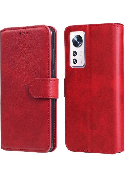 Xiaomi 12/12S/12X Basit Iş Pu Deri Manyetik Kapaklı Cüzdan Telefon Kılıfı Kart Tutuculu Koruma Kılıfı (Yurt Dışından)
