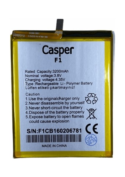 Casper Via F1 Batarya Pil + Tamir Seti fiyatları