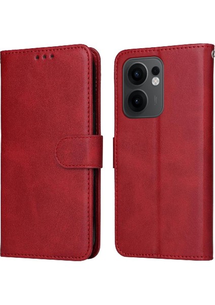 Oppo Reno 13F Basit Iş Pu Deri Manyetik Kapaklı Cüzdan Telefon Kılıfı Kart Tutuculu Koruma Kılıfı (Yurt Dışından)
