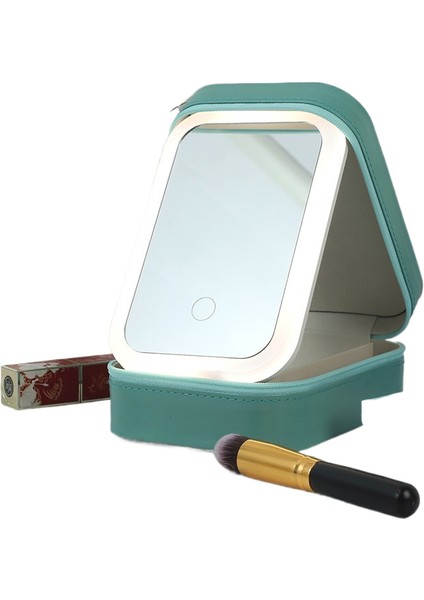 Kozmetik Çantası Seyahat Mücevher Organizatörü Kozmetik Ayna Katlanır Taşınabilir Hepsi Bir Arada Işıklı Ayna Çok Fonksiyonlu Masaüstü (Yurt Dışından)